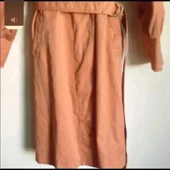 Hwaseong Belted Puff Sleeve Peach Knee Length Elegant Party Trench Coat Size S - Picture 4 of 7